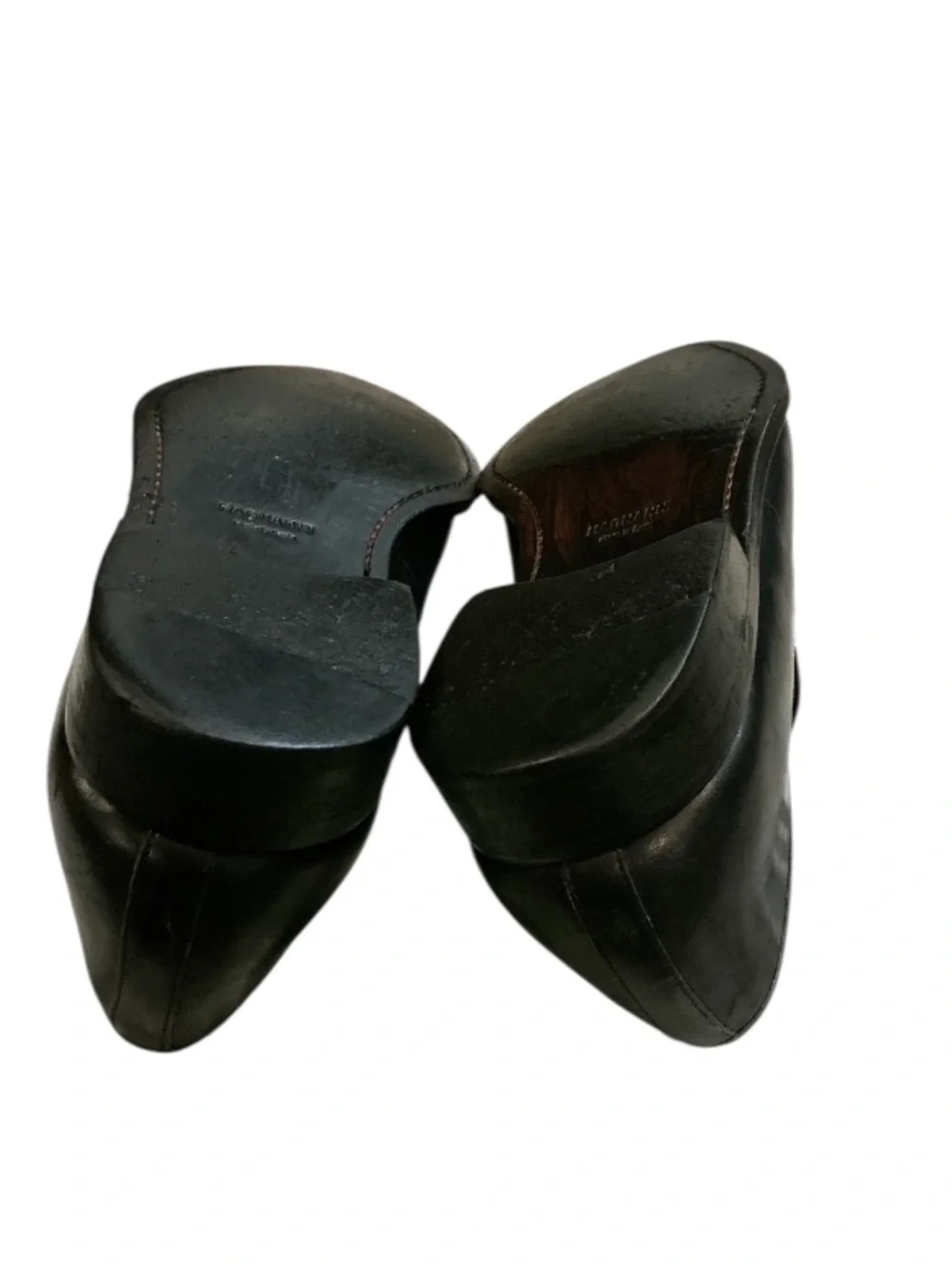 Authentic MAGNANNI men’s luxury designer black leather loafers sz 9